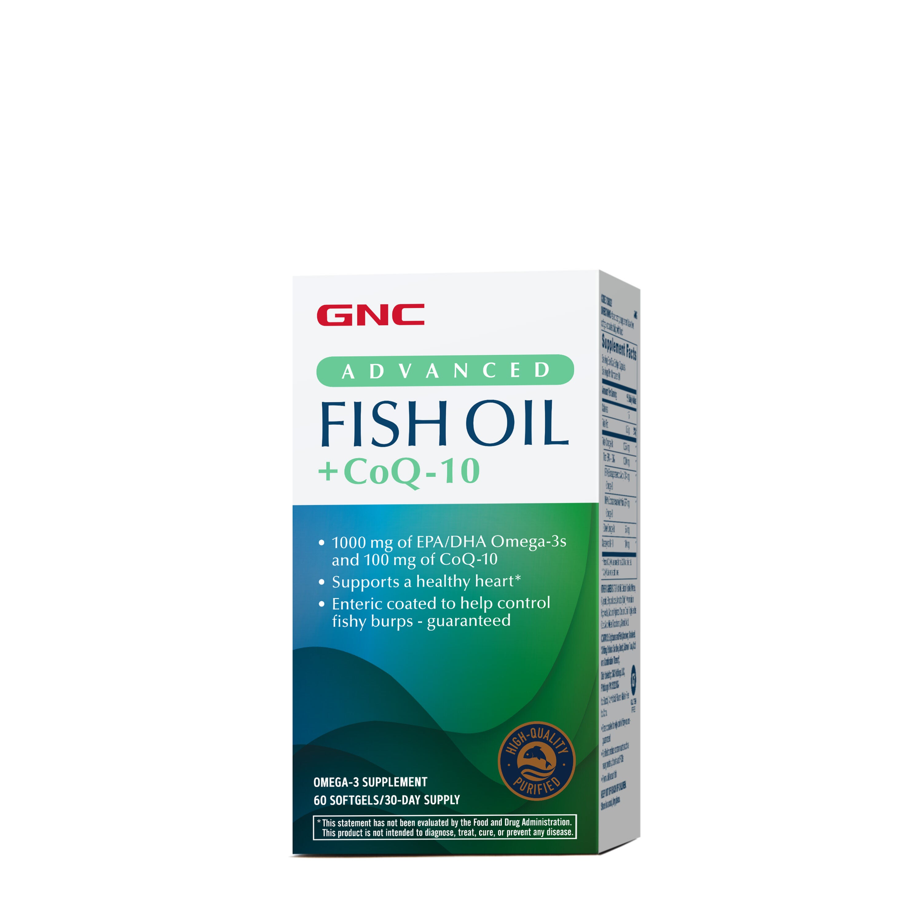 Advanced Fish Oil + CoQ 10 Softgels 60 Capsules GNC